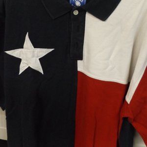 POLO STYLE, RED WHITE BLUE WITH WHITE STAR, BIG & TALL PULLOVER SHIRT